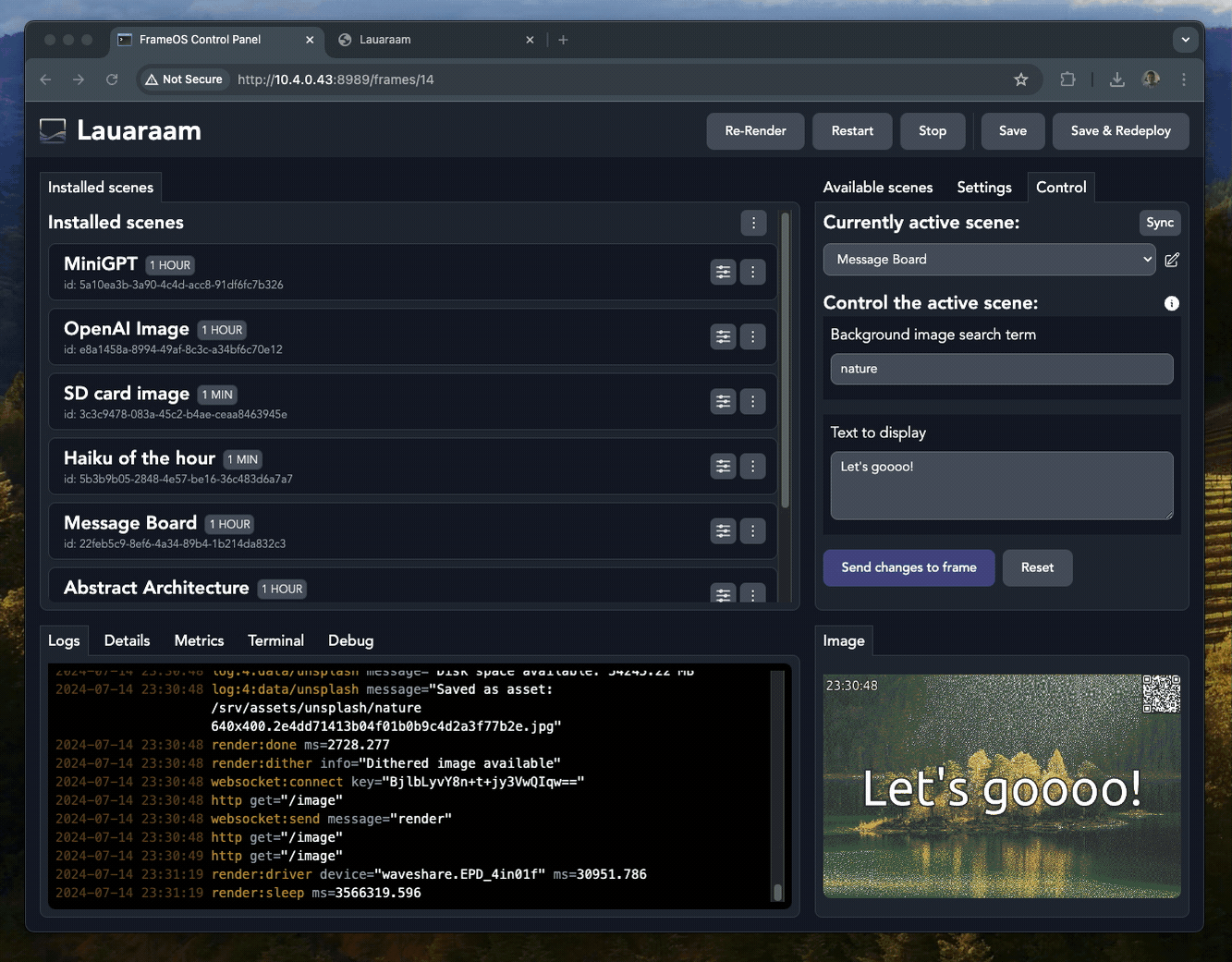 Scene control fields