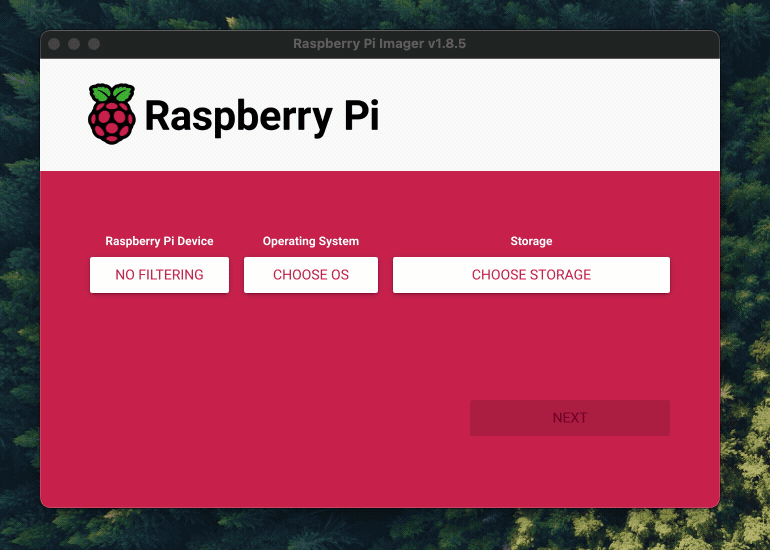 Raspberry Pi Imager OS selection